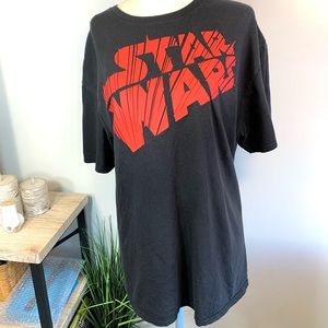 Star Wars Men size XL 46/48 short sleeve T-shirt black with red font cotton
